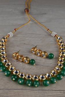 Kundan and Stone Embellished Necklace Set FNN318