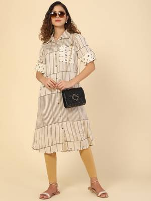 Striped Printed cotton kurtis 1