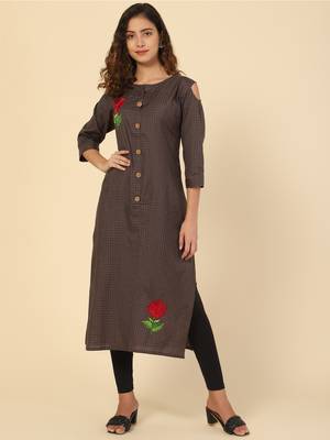 Embroidery cotton kurtis 1