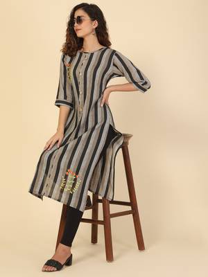 Cotton handwork partywear kurtis 1