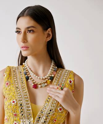 Yellow Chanderi Silk & Organza Sharara Set 6