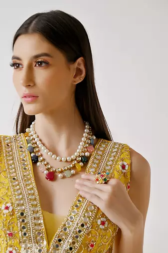 Yellow Chanderi Silk & Organza Sharara Set