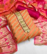 Orange stripes print banarasi salwar