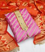 Purple Stripes Print Banarasi Salwar