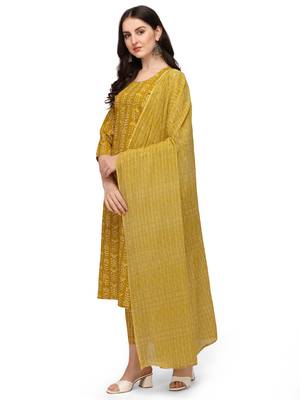 Yellow floral print cotton salwar 2