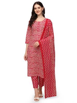 Pink floral print cotton salwar 1