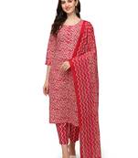 Pink floral print cotton salwar