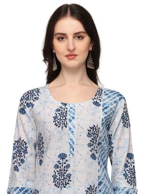 Light-blue floral print cotton salwar 4