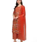 Peach
 floral print cotton salwar