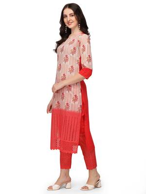 Cream floral print cotton salwar 2