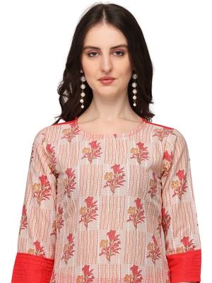 Cream floral print cotton salwar 4