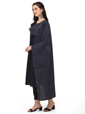 Dark-blue gotta patti cotton salwar 2