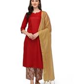 Maroon
 gotta patti cotton salwar