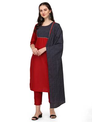 Maroon
 gotta patti cotton salwar 1