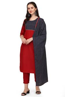 Maroon
 gotta patti cotton salwar