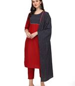 Maroon
 gotta patti cotton salwar