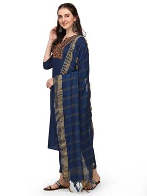 Blue
 embroidered cotton salwar 2