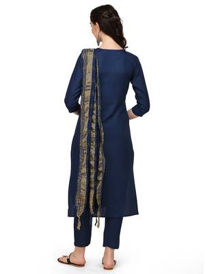 Blue
 embroidered cotton salwar 3