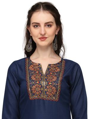 Blue
 embroidered cotton salwar 4