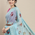 VASTRANAND Blue printed Embroidered Saree