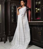 White Weaved Jamdani With White Thread