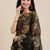 VASTRANAND Black Kalamkari Beads and Stones printed Print Organza Saree