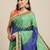 VASTRANAND Blue & Green Sequinned Bandhani Saree