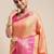 VASTRANAND Cream-Coloured & Pink Woven Design Banarasi Saree