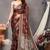 Maroon printed chiffon saree with blouse