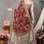 Maroon printed chiffon saree with blouse