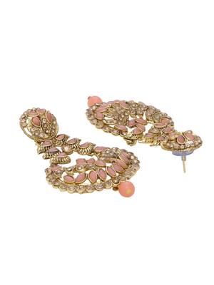 Brass and Kundan Maang Tikka And Earrings Set for Women & Girls 4