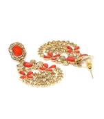 Embellished Kundan Moti Gold Platted Wedding Maang Tikka and Earrings Set for Women/Girls