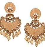 Brass Metal Enamel Kundan Chandbali Earring for Women/Girls