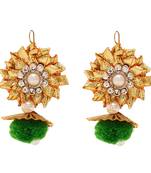 Glamorous Gota Patti Pink Ear Ring for Pre Wedding Shoot/Mehndi Ceremony(Light Weight Jewelry)