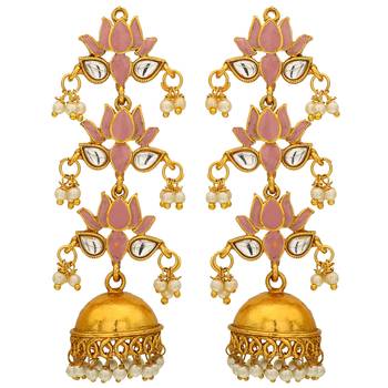 Embellished Meenakari Long Jhumka Jhumki Earring for Women Girls Party 1