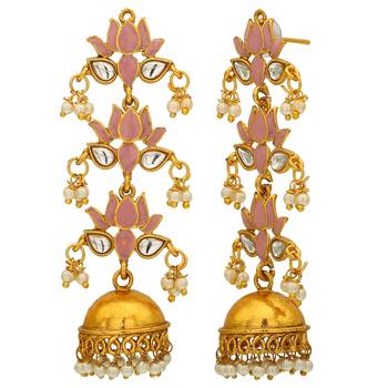 Embellished Meenakari Long Jhumka Jhumki Earring for Women Girls Party 2