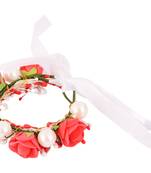 Floral Red Fabric Handmade Wrist band/Bracelet for Men/Women/Kids
