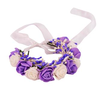 Floral Purple & White Fabric Handmade Wrist band/Bracelet for Men/Women/Kids 1