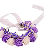 Floral Purple & White Fabric Handmade Wrist band/Bracelet for Men/Women/Kids