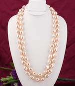 Pink pearl necklaces