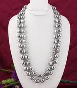 Grey pearl necklaces