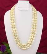 Gold pearl necklaces