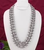 Grey pearl necklaces
