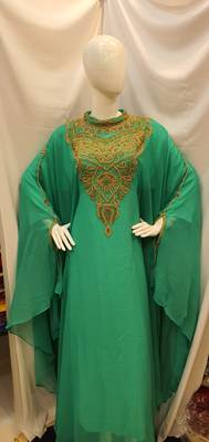 Light Green Hand Embroidered Farasha 1