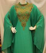 Light Green Hand Embroidered Farasha