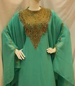 Light Green Hand Embroidered Farasha