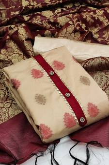 Maroon floral print banarasi salwar