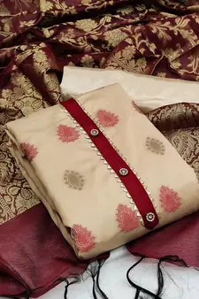 Maroon floral print banarasi salwar