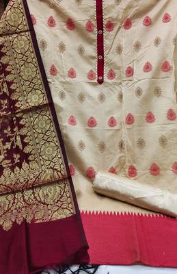 Maroon floral print banarasi salwar 2