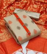Orange floral print banarasi salwar